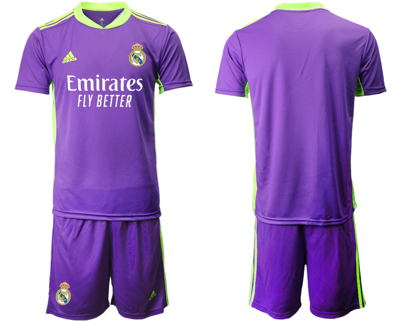 Men 2020-2021 club Real Madrid purple goalkeeper blank Soccer Jerseys